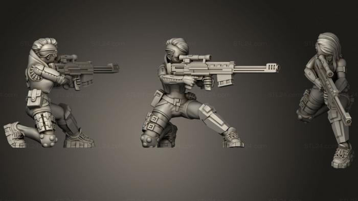 Military figurines (Sniper, STKW_1836) 3D models for cnc